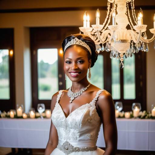 Elegant Bride in White Wedding Dress