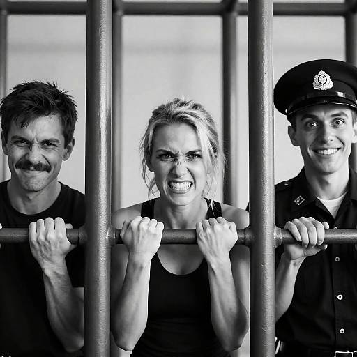 Intense Black and White Portrait of Trio