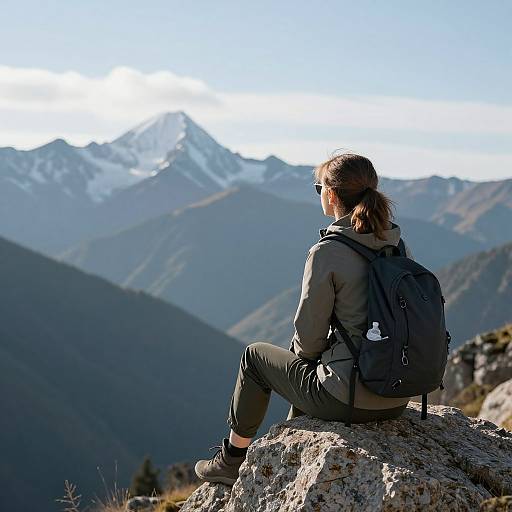 Woman Gazing at Mountain View