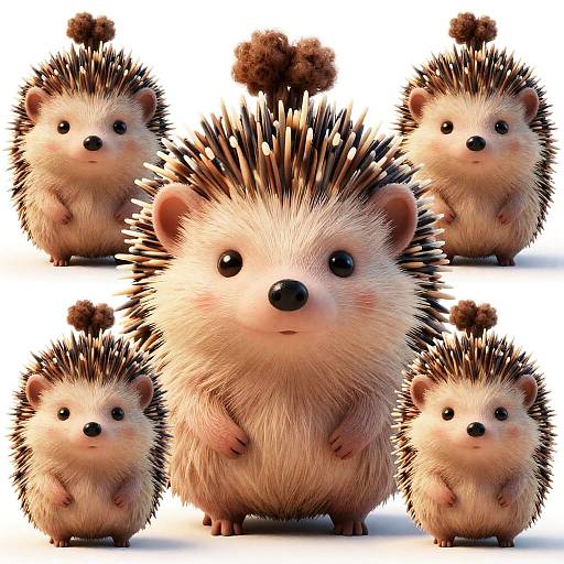 Playful Toddler Hedgehog with Afro Bun