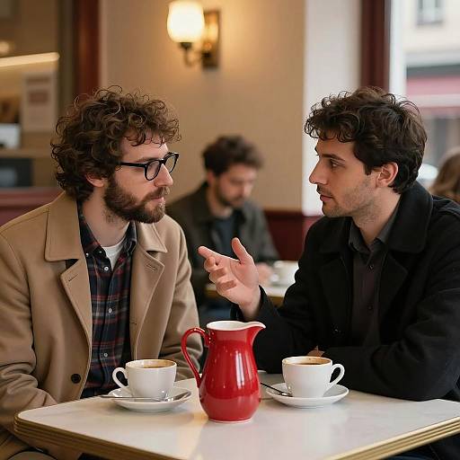 Café Conversation with Warm Ambiance