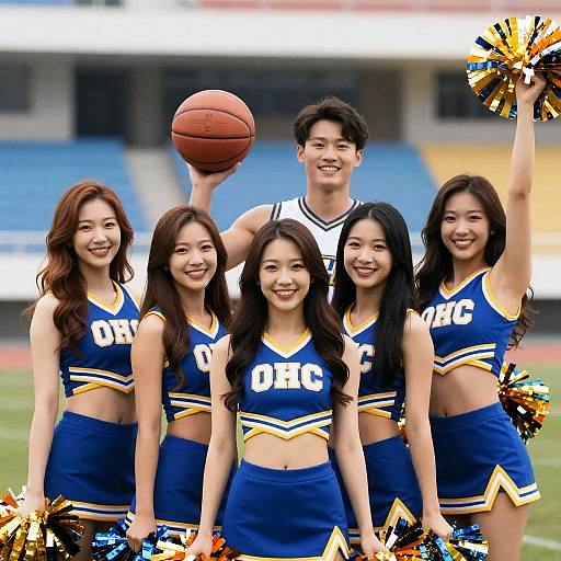 Vibrant Cheerleaders in Action