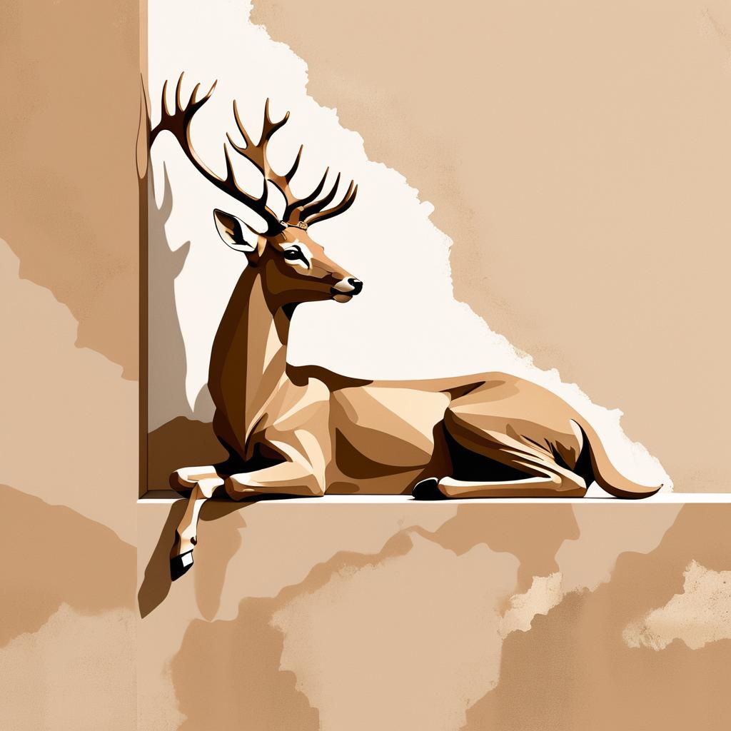 Serene Deer in Earthy Tones Illustration