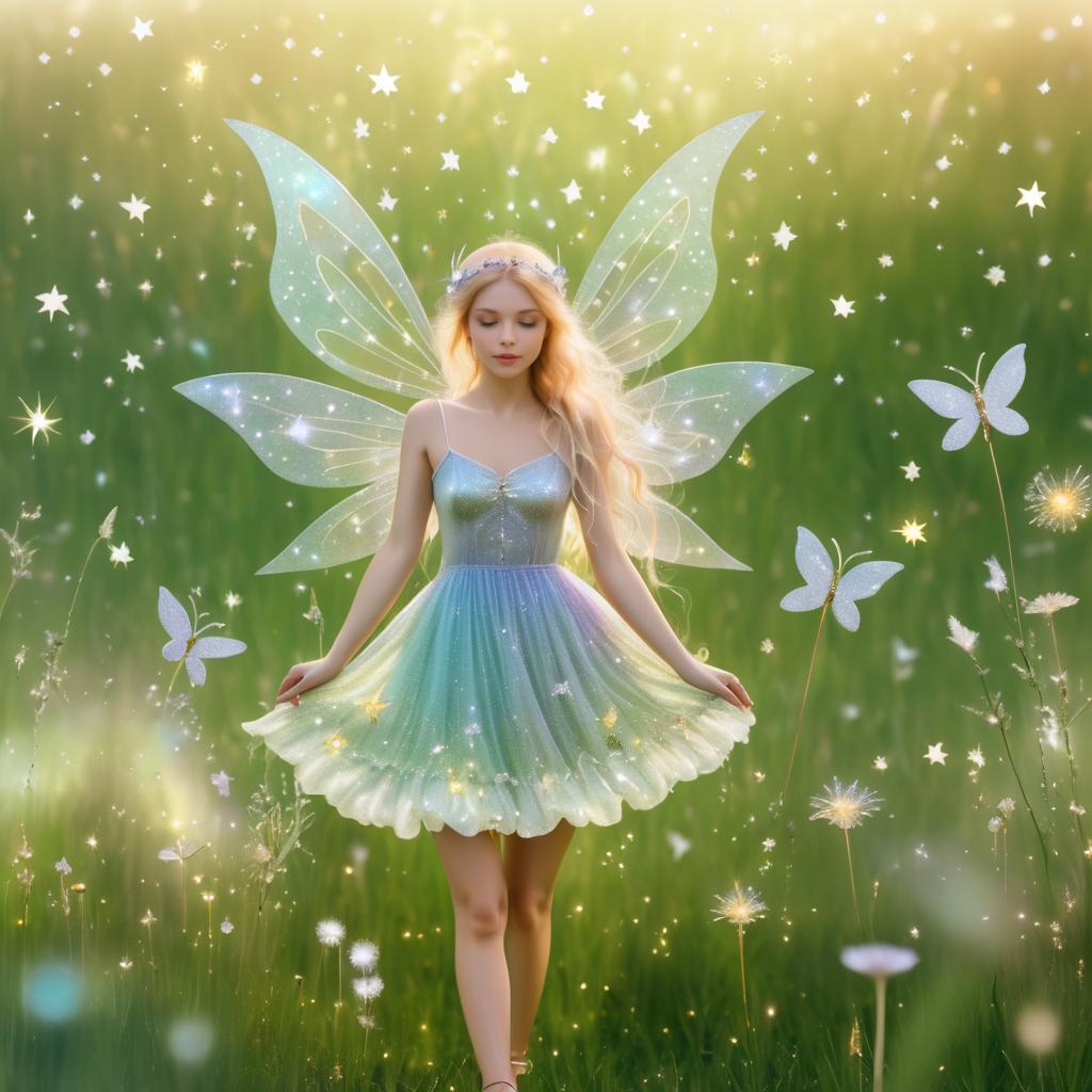 Enchanted Fairy in a Glittering Meadow