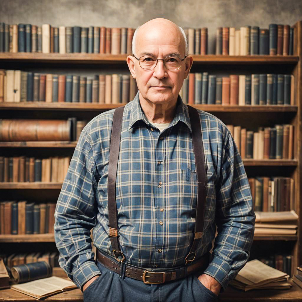 Rustic Portrait of a Stern Librarian