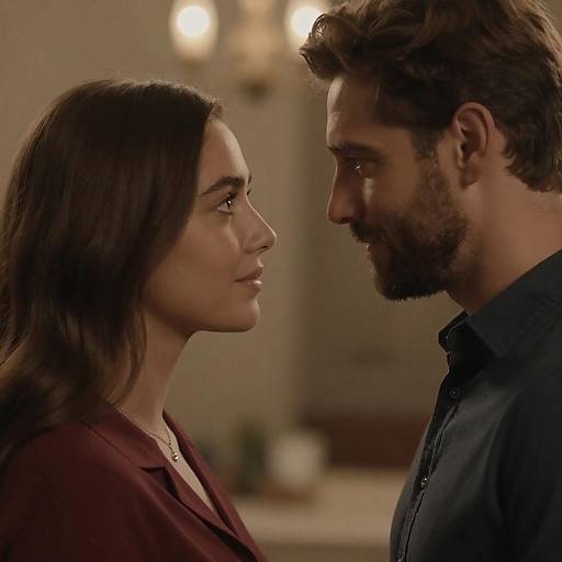 Intimate Close-Up of Romantic Connection