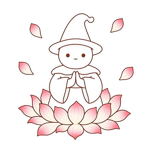 Whimsical Petal Sorcerer Illustration