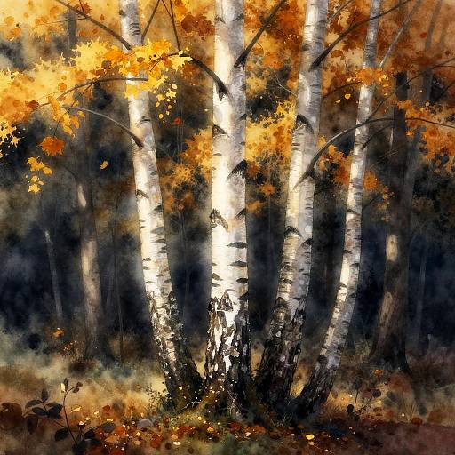 Mystic Silver Birch in Magical Forest