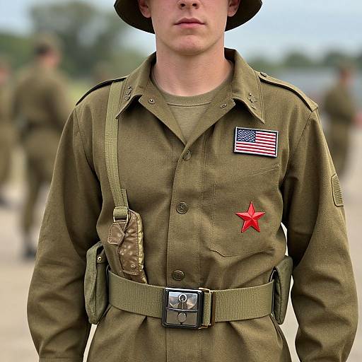 Realistic WWII American Soldier Portrait