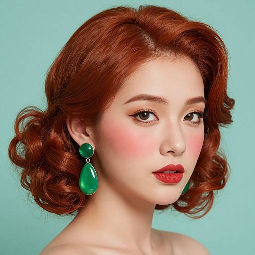 Vibrant Red-Haired Woman Portrait