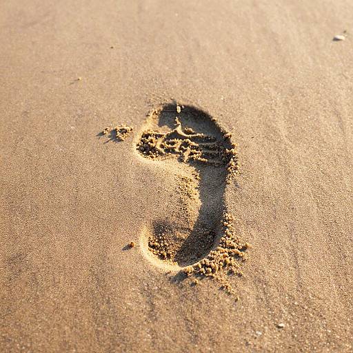 Sunrise Footprint on Sandy Beach
