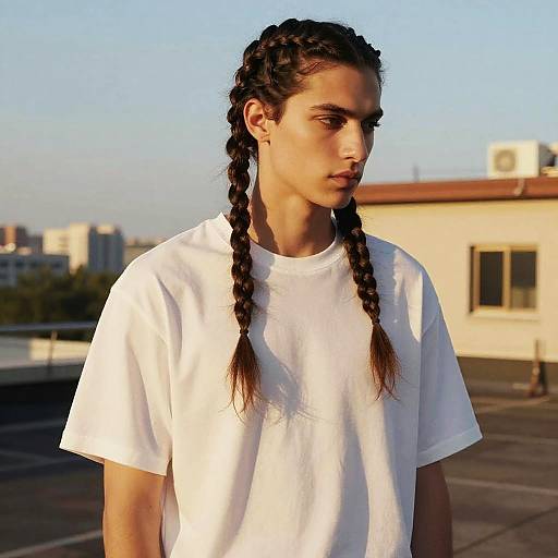 Male Model with Two-Strand Braids