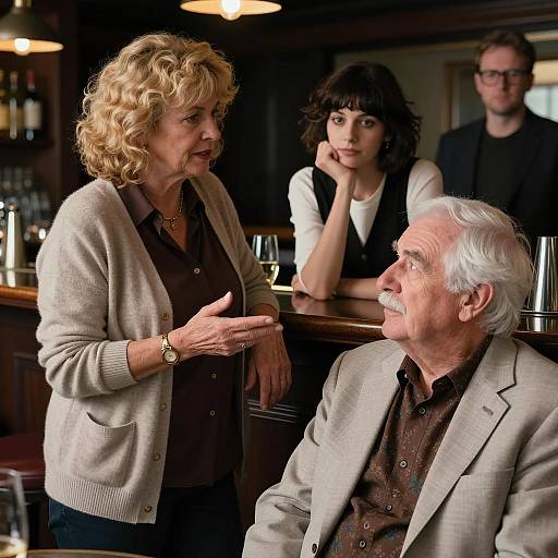 Conversation in Dimly Lit Bar