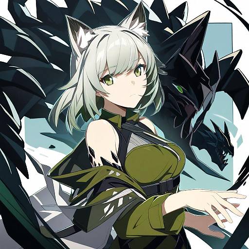 Illustration of Mon3tr (arknights), arknights in the style of Nanashino