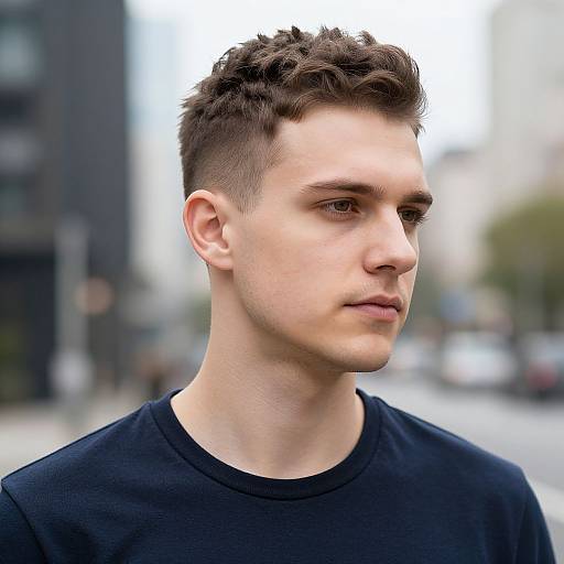 Confident European Man with Undercut Hair