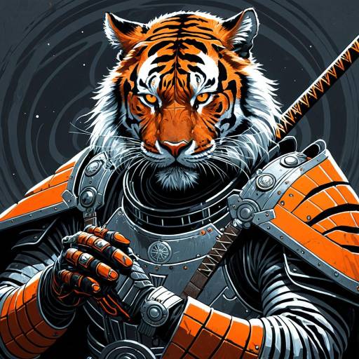 Neon Samurai Tiger Spirit