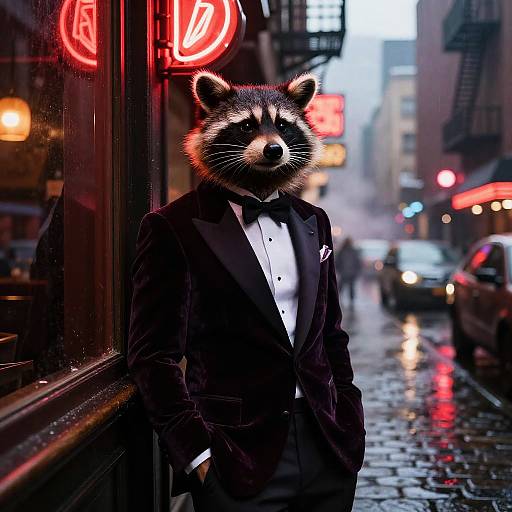 Dapper Raccoon Nightclub Owner Noir