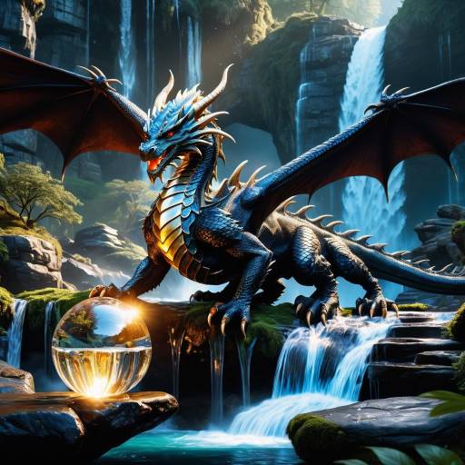 Majestic Dragon by Shimmering Waterfall Majestic Dragon by Shimmering Waterfall