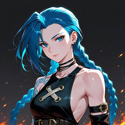 Arcane Jinx Portrait with Embers