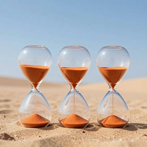 Transparent Hourglasses in Desert
