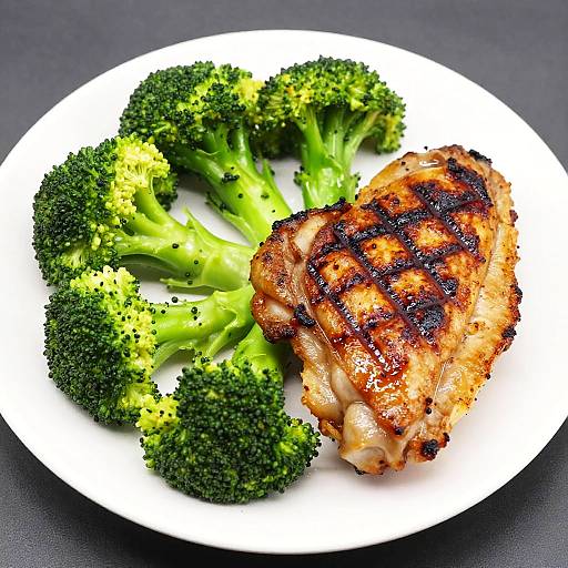 Grilled Chicken Thighs with Broccoli