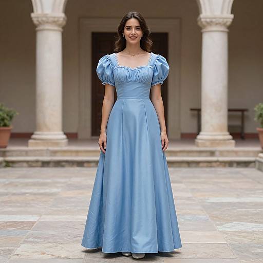 Woman in Periwinkle Dress