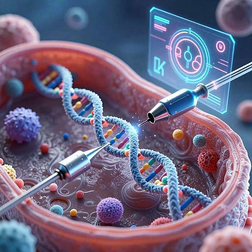 Advanced Gene Editing Biomedical Illustration