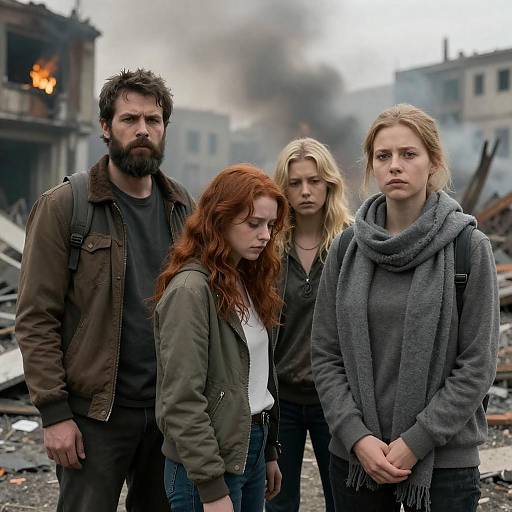 Survivors in a Post-Apocalyptic Cityscape