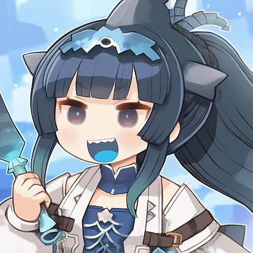 Illustration of Artemis of the blue, atelier live in the style of Shigatake