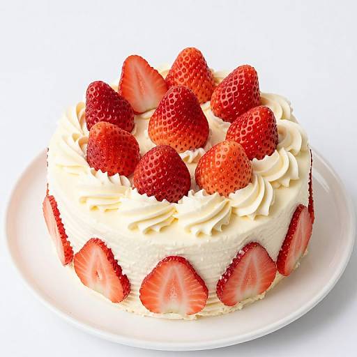 Strawberry Vanilla Cake with Creamy Frosting