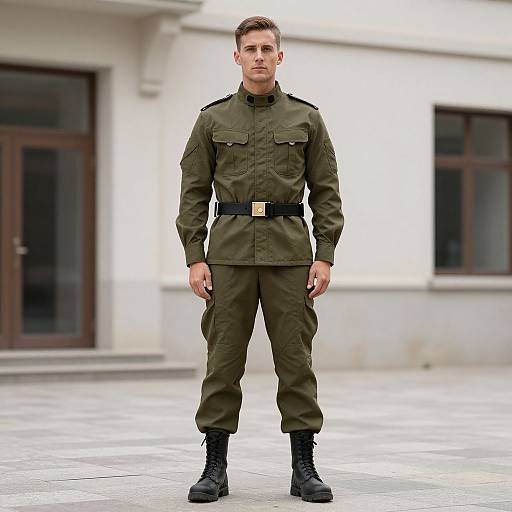 Modern Soldier in Uniform Pose