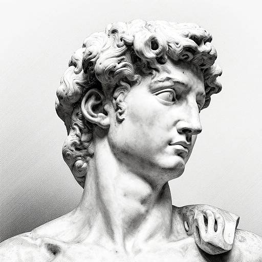 Detailed Classical Sculpture Engraving