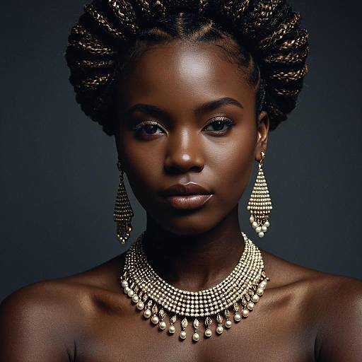 Elegant African Girl with Pin Hairstyle