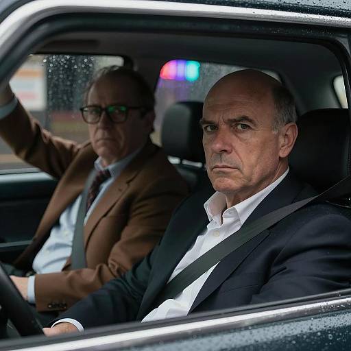 Moody Car Scene with Two Men