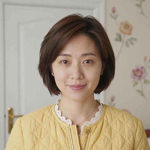 Portrait of a woman in yellow quilted jacket