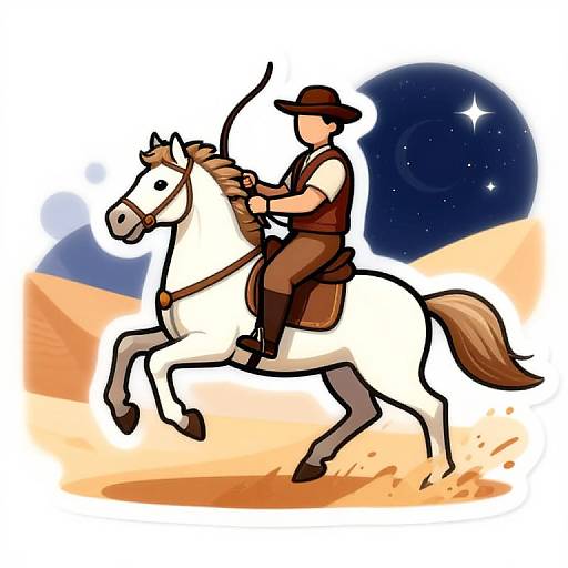 Space Cowboy on White Stallion Sticker