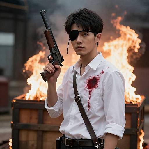 Dramatic Portrait of a Fierce Warrior