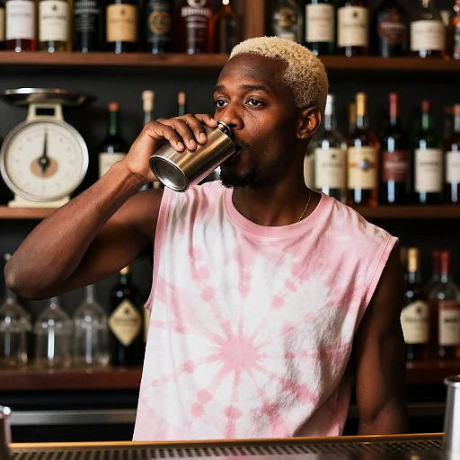 Charming Bar Scene with a Stylish Man