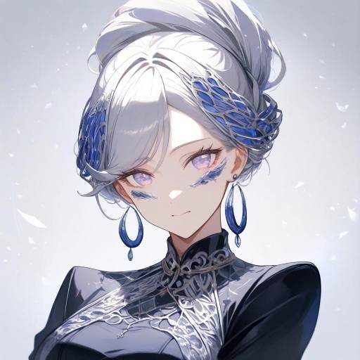 Sophisticated Woman with Silver Hair
