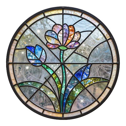 AI-Designed Abstract Stained Glass Patterns
