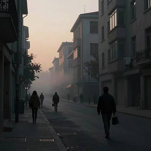 Surreal Urban Twilight Streetscape