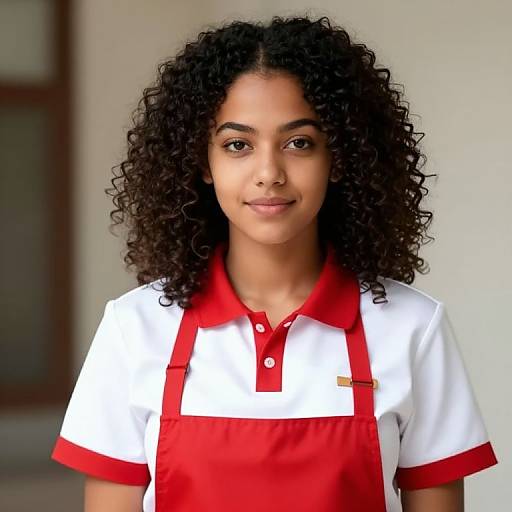 Girl in White and Red Uniform