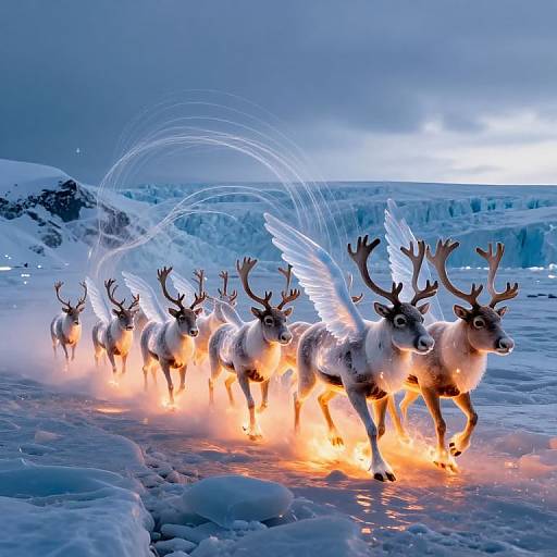 Glacier Carrying Winged Vapor Reindeer