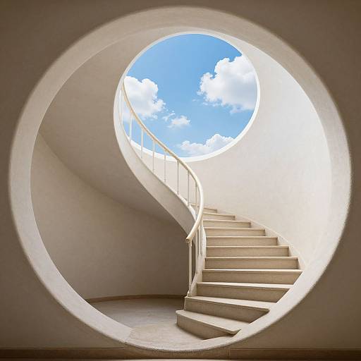 Surreal Spiral Stairwell to Sky