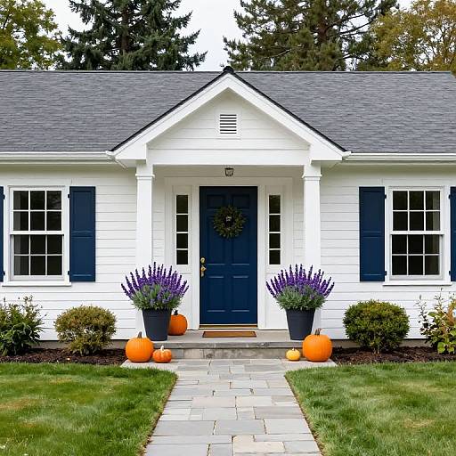 Cozy Cottage with Navy Blue Door