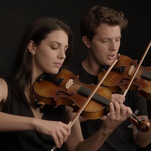 Intimate Duet: Violinists in Harmony
