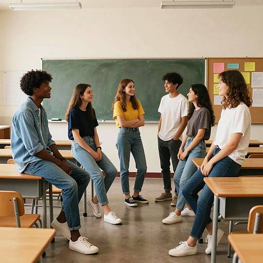 Casual Classroom Hangout with Diverse Youth