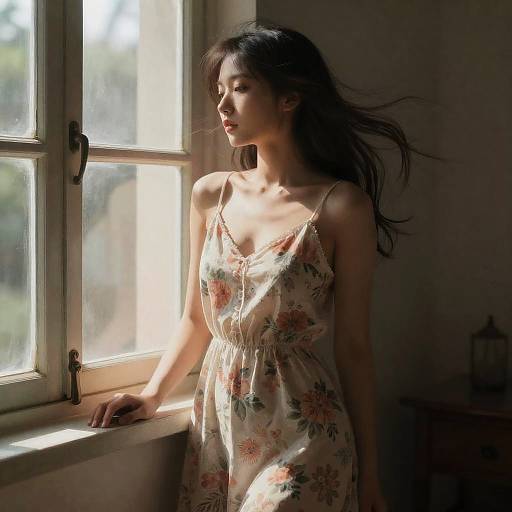 Realistic Half-Body Girl Portrait