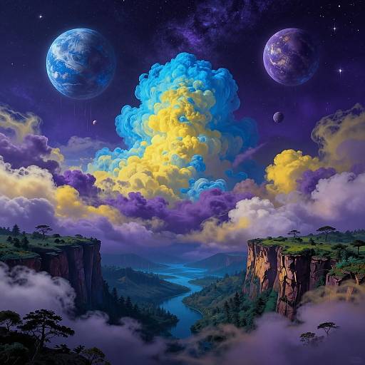 Psychedelic Celestial Landscape in 8K