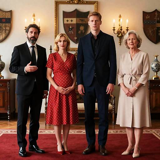 Elegant Gathering in Ornate Room Setting